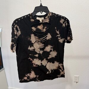 Gilded Intent Black and Cream Tie-Dye Tee